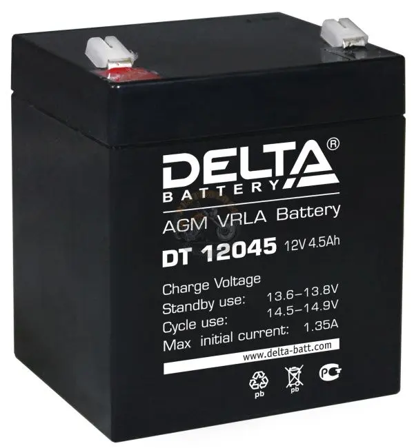 Аккумулятор Delta 12в 4.5Ач DT 12045